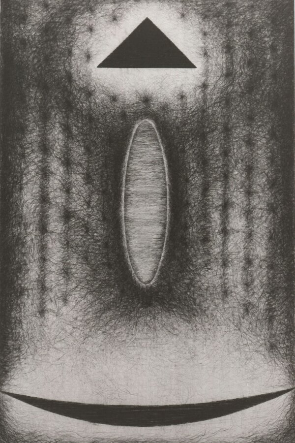 Miloslav Moucha, z cyklu Bereshit, 1992, uhel, plátno, foto: Libor Teplý